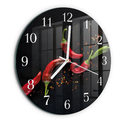 Round wall clock Chili peppers