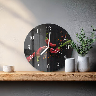 Round wall clock Chili peppers