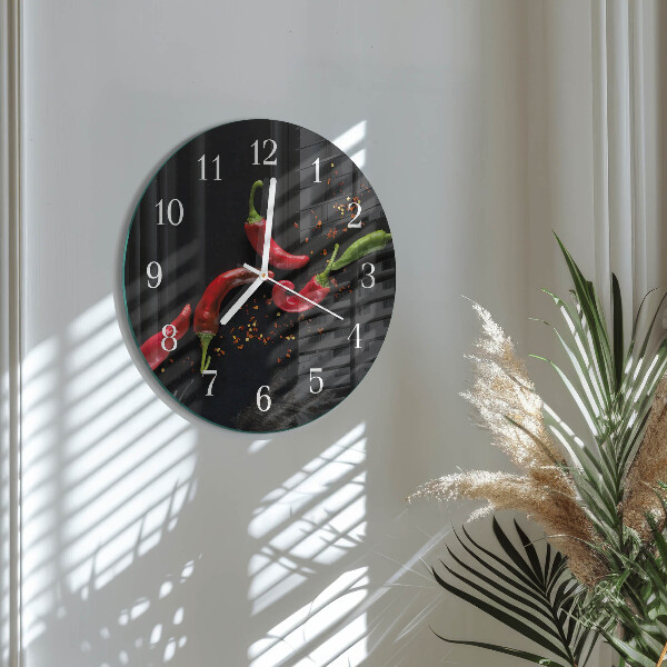 Round wall clock Chili peppers