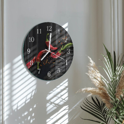Round wall clock Chili peppers