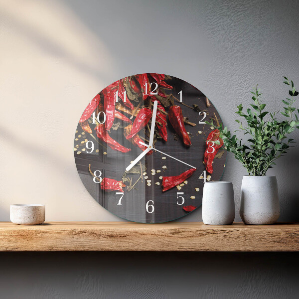 Round wall clock Chili peppers