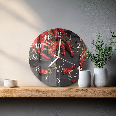 Round wall clock Chili peppers