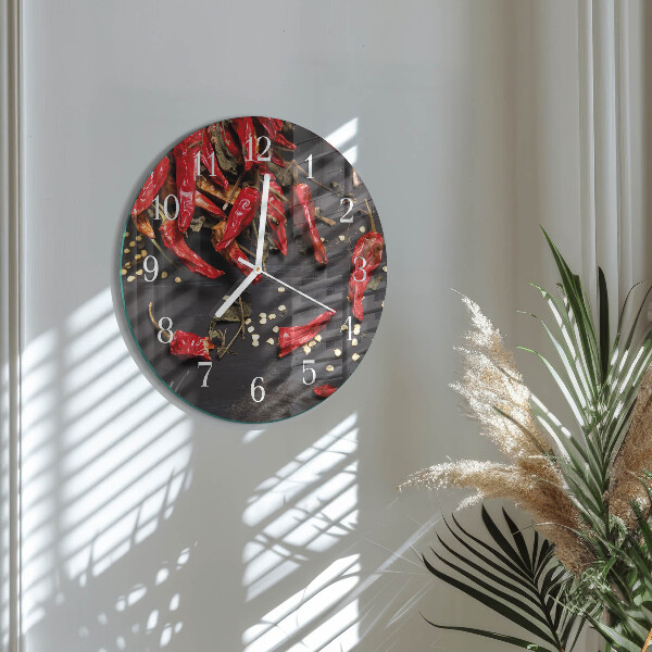 Round wall clock Chili peppers