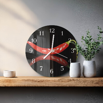 Round wall clock Chili peppers