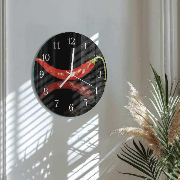 Round wall clock Chili peppers