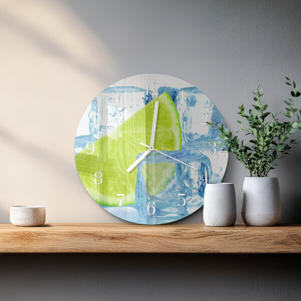 Round wall clock Lime Ice