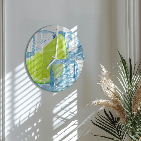 Round wall clock Lime Ice