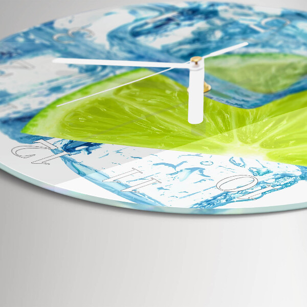 Round wall clock Lime Ice