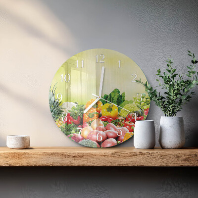 Round wall clock Vegetables