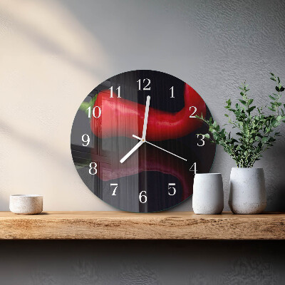 Round wall clock Chili peppers