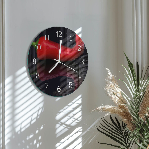 Round wall clock Chili peppers
