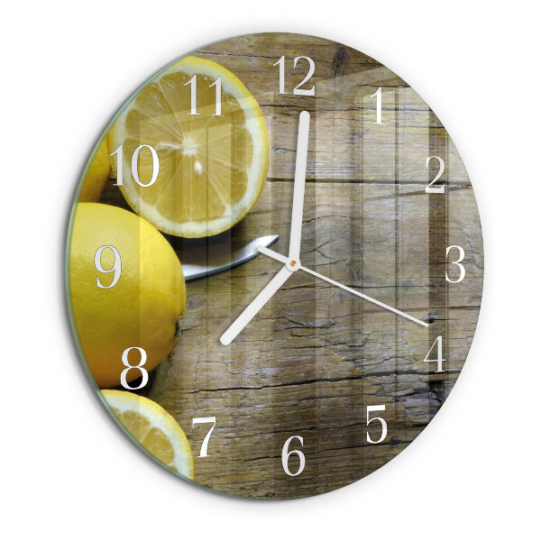 Round wall clock Juicy lemons