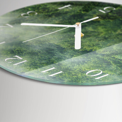 Round wall clock Foggy forest