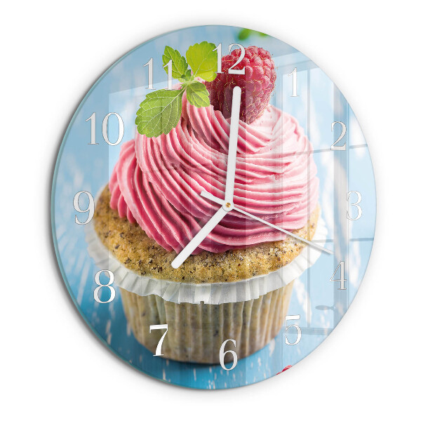 Round wall clock Raspberry muffin