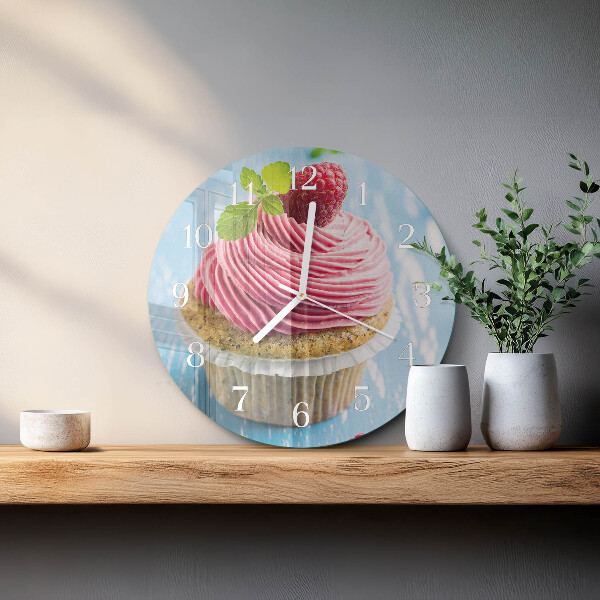 Round wall clock Raspberry muffin