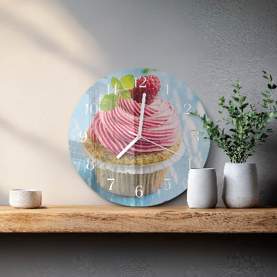 Round wall clock Raspberry muffin