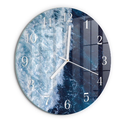 Round wall clock Ocean waves
