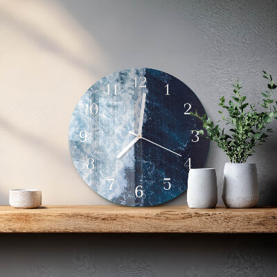 Round wall clock Ocean waves