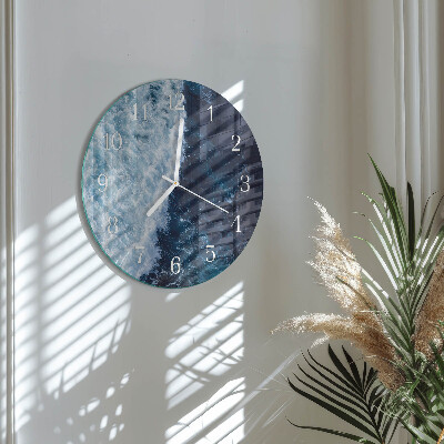 Round wall clock Ocean waves