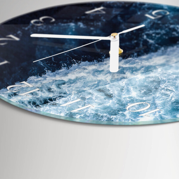 Round wall clock Ocean waves