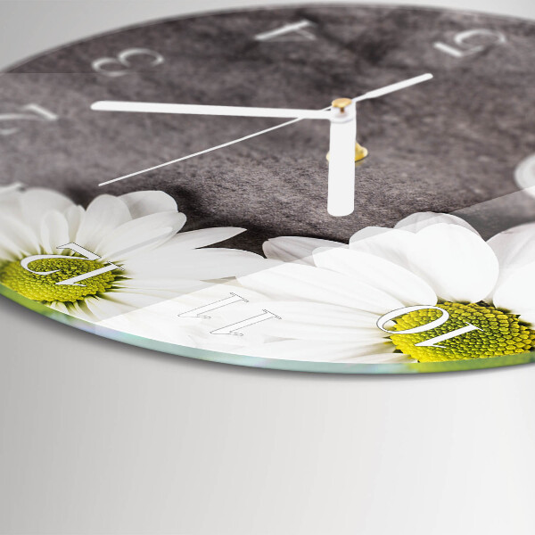 Round wall clock Flowers and stones