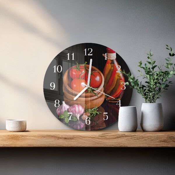 Round wall clock Tomatoes and Garlic