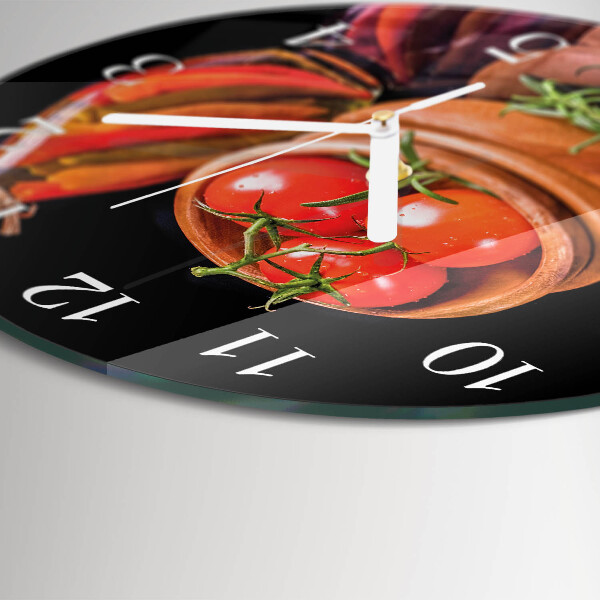 Round wall clock Tomatoes and Garlic