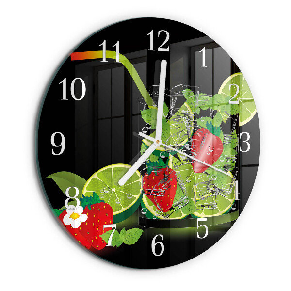 Round wall clock Strawberry and Lime