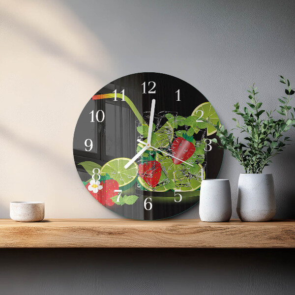 Round wall clock Strawberry and Lime