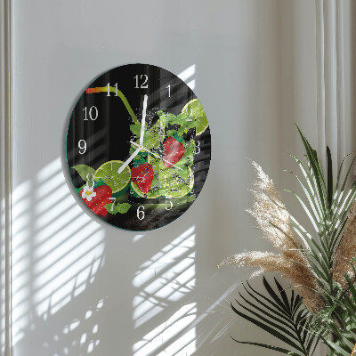 Round wall clock Strawberry and Lime