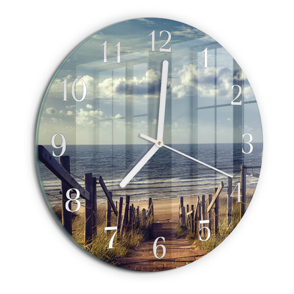 Round wall clock beach sea