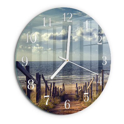 Round wall clock beach sea