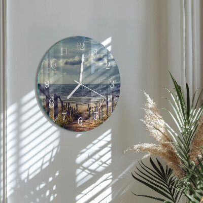 Round wall clock beach sea