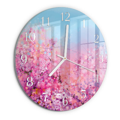 Round wall clock Floral pattern