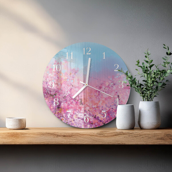 Round wall clock Floral pattern