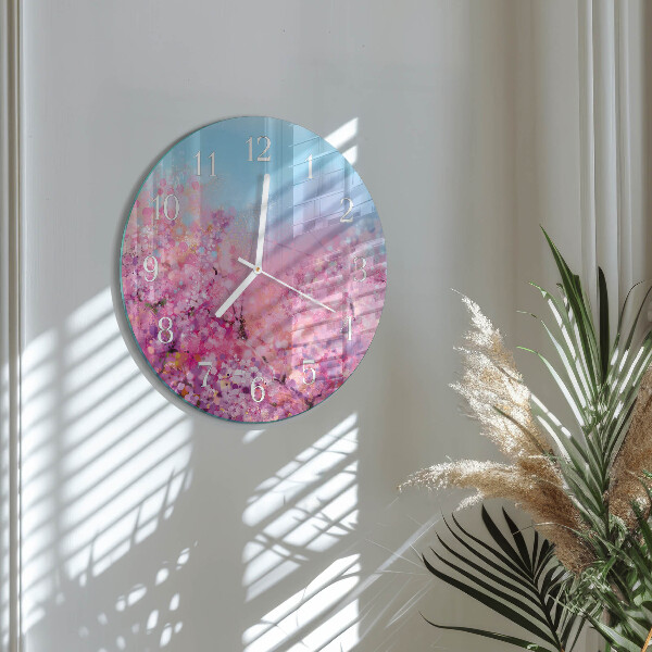 Round wall clock Floral pattern