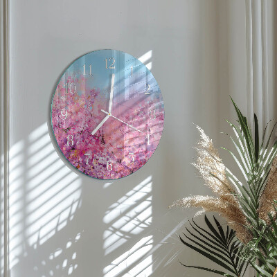 Round wall clock Floral pattern