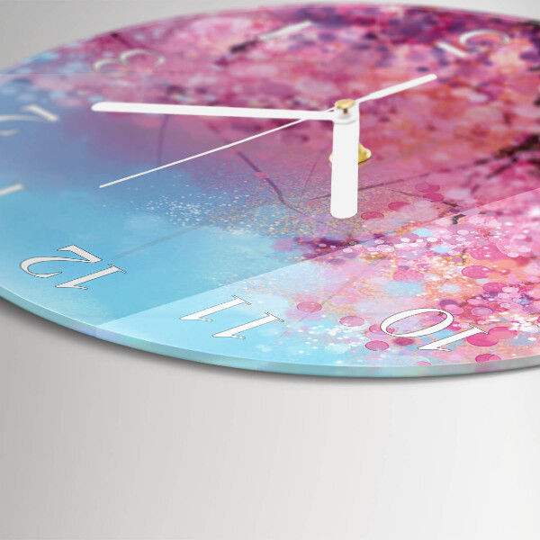 Round wall clock Floral pattern