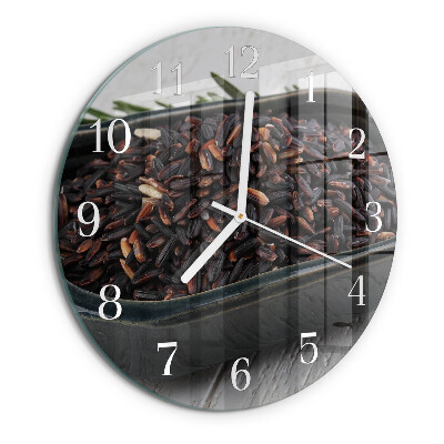 Round wall clock Black rice