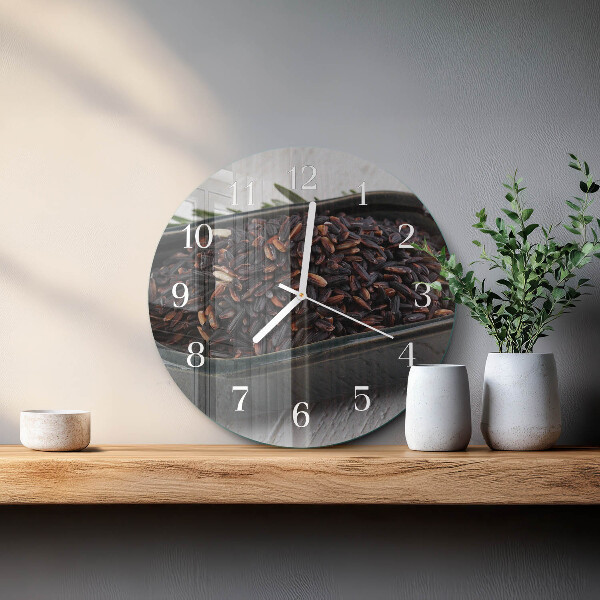 Round wall clock Black rice