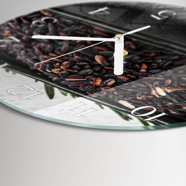 Round wall clock Black rice