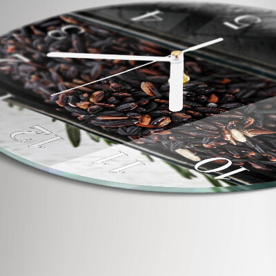 Round wall clock Black rice