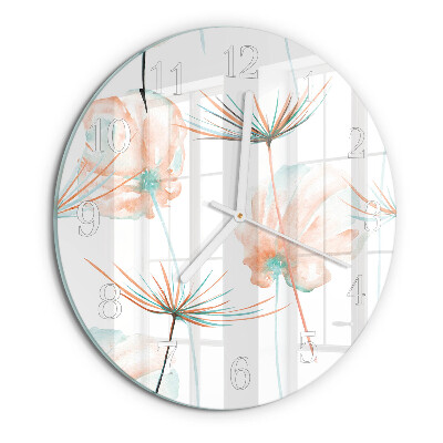 Round wall clock Dandelions