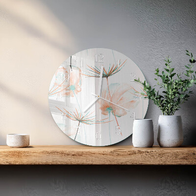 Round wall clock Dandelions