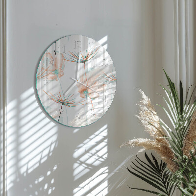Round wall clock Dandelions