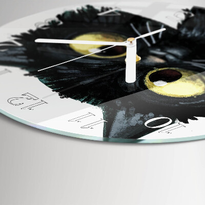 Round wall clock Black cat