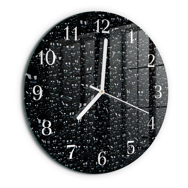 Round wall clock Drops of Water