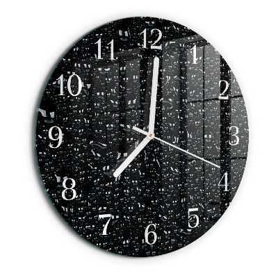 Round wall clock Drops of Water