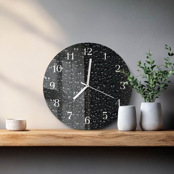 Round wall clock Drops of Water