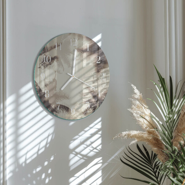 Round wall clock Palm trees